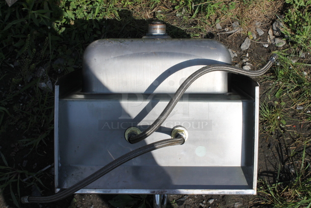 Stainless Steel Commercial Single Bay Wall Mount Sink w/ Faucet and Handles. - Image 3 of 3