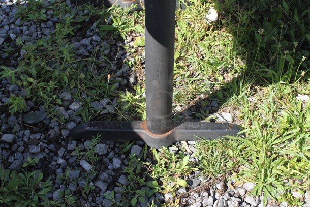 2 Stone Pattern Tables on Black Metal Table Base. 2 Times Your Bid! - Image 2 of 2