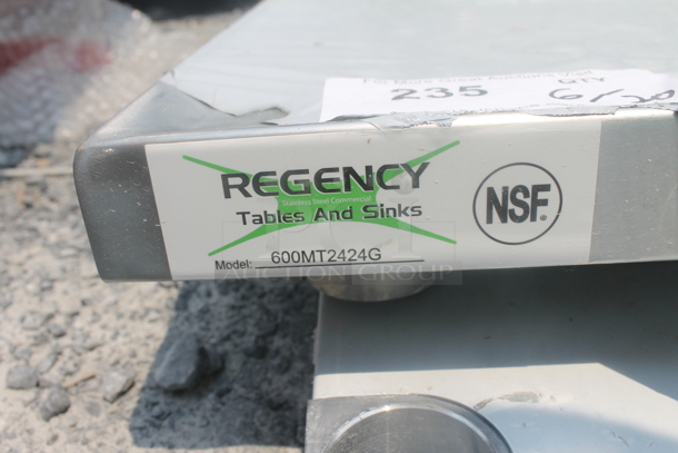 BRAND NEW SCRATCH AND DENT! Regency 600MT2424G Commercial Stainless Steel Mixer Table with Galvanized Legs and Undershelf - Image 5 of 5