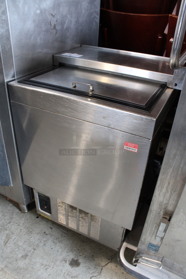Glastender Model MF24-SF2 Stainless Steel Commercial Back Bar Glass Chiller Cooler w/ Sliding Lid on Commercial Casters. 115 Volts, 1 Phase. 24x24x38. Tested and Working! - Image 3 of 7