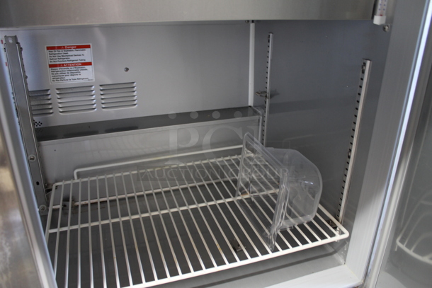 Beverage Air SPE48HC-12M Stainless Steel Commercial Sandwich Salad Prep Table Bain Marie Mega Top on Commercial Casters. 115 Volts, 1 Phase. Tested and Working! - Image 4 of 8