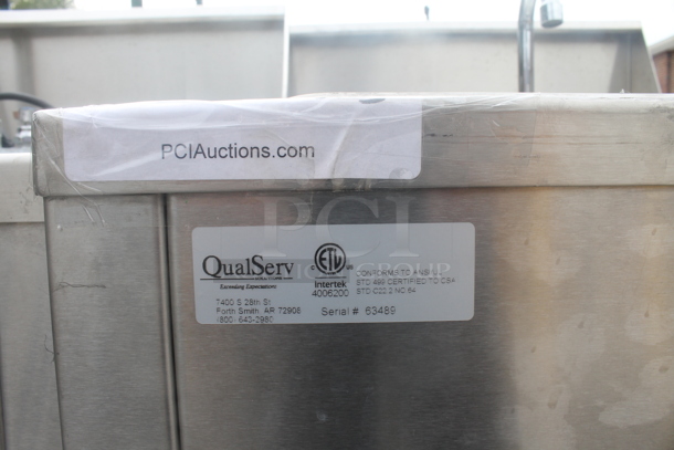 QualServ Stainless Steel Commercial Single Bay Portable Sink w/ Faucet and Handles on Commercial Casters. Bay 16x14x6.5 - Image 6 of 9
