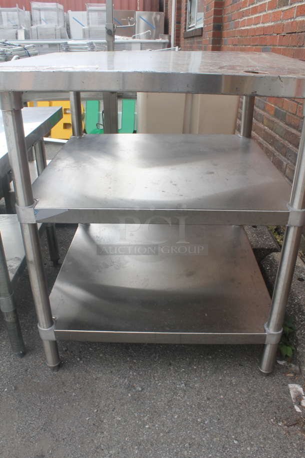 Stainless Steel Commercial Table w/ 2 Stainless Steel Under Shelves. - Image 3 of 6