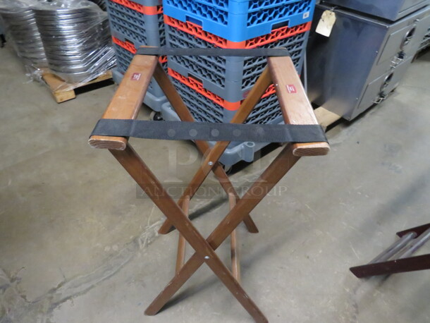 One Wooden Tray Stand. 