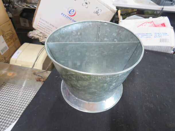One Pottery Barn Galvanized Serving Bucket.  9X7 - Image 1 of 3