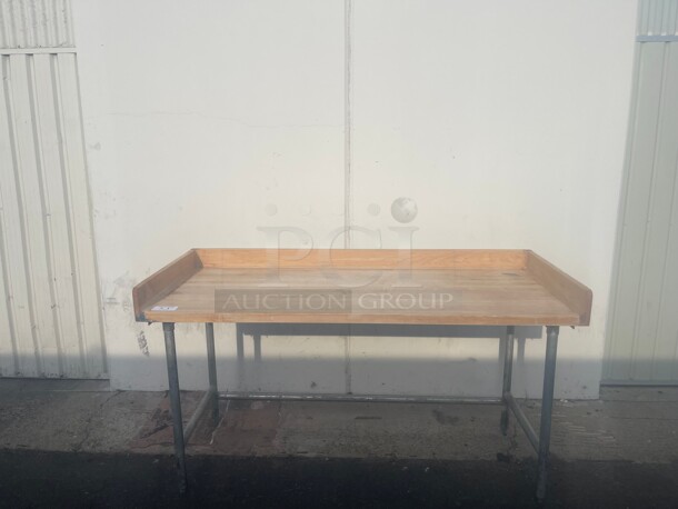 Clean! Wooden Bakery Table With Edges NSF Very Clean Top - Image 3 of 10