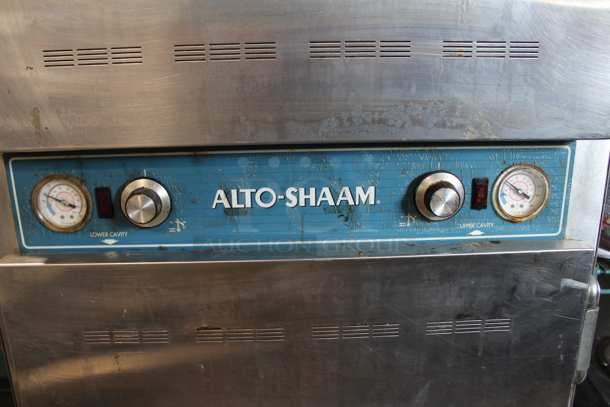 Alto Shaam 1000-UP/SR Halo Heat Stainless Steel Commercial 2 Half Size Door Holding Cabinet on Commercial Casters. 208-240 Volts, 1 Phase.  - Image 7 of 9