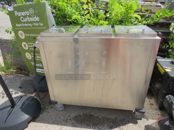 One Stainless Steel Aladdin Temp Rite Plate Warmer On Casters. 208 Volt. Model# DH08. 46X23X43.5 - Image 1 of 2