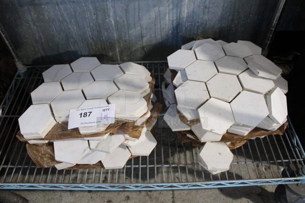 ALL ONE MONEY! Lot of White Hexagonal Tires!  - Image 1 of 4