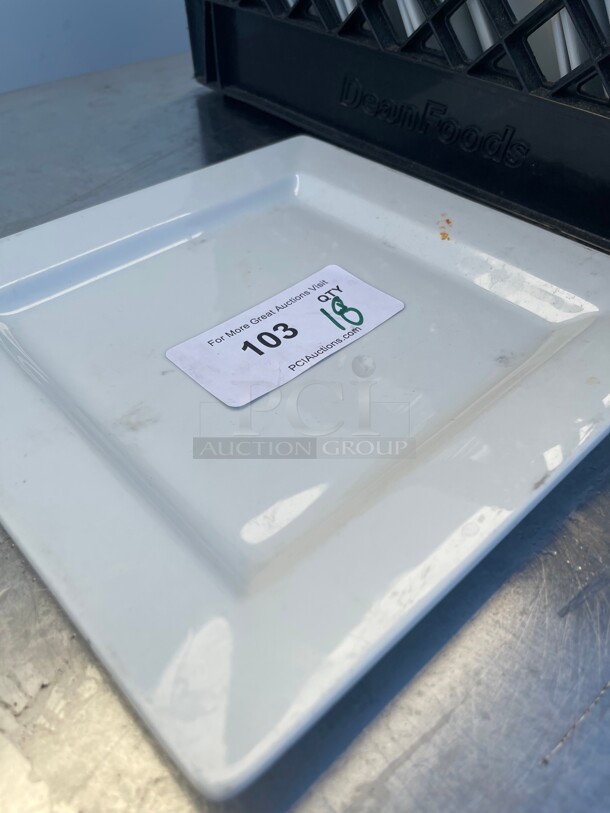 ITI China 10 1/2 inch Square Plate | Rolled Edge, Bright White Elite Collection NSF - Image 3 of 7