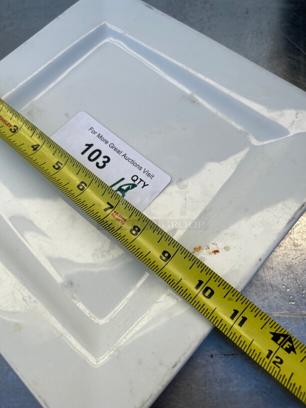 ITI China 10 1/2 inch Square Plate | Rolled Edge, Bright White Elite Collection NSF - Image 7 of 7
