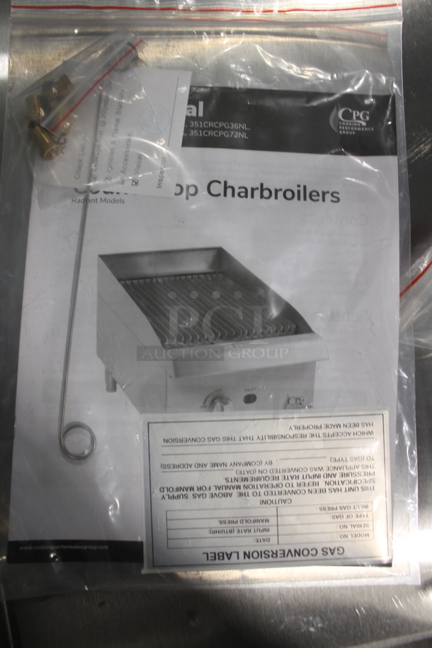 BRAND NEW SCRATCH AND DENT! Cooking Performance Group CPG 351CRCPG48NL Stainless Steel Commercial Countertop Natural Gas Powered Radiant Charbroiler Grill. 160,000 BTU - Image 7 of 9