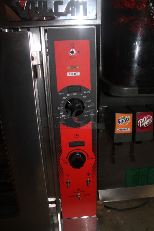 2 BRAND NEW SCRATCH AND DENT! Vulcan VC5ED ENERGY STAR Stainless Steel Commercial Electric Powered Full Size Convection Oven w/ View Through Doors, Metal Oven Racks and Thermostatic Controls. 208 Volts, 3/1 Phase. 2 Times Your Bid! - Image 10 of 12