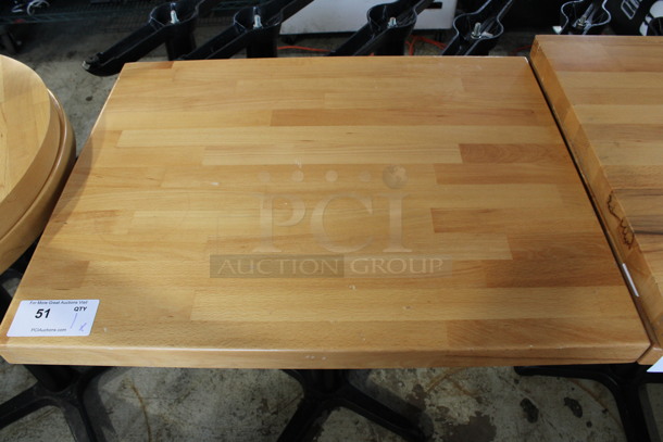 Wooden Butcher Block Tabletop on Black Metal Table Base. Stock Picture - Cosmetic Condition May Vary. 30x24x30 - Image 2 of 5