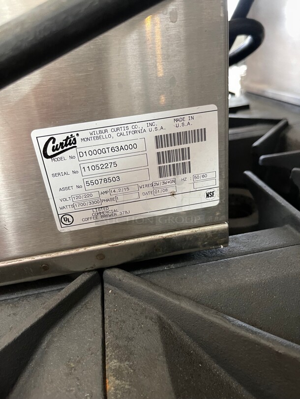 Working! Curtis D1000GT63A000 3 gal Twin Airpot Coffee Brewer w/ Digital Programming, 110v NSF Tested and Working! - Image 5 of 5
