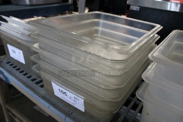 ALL ONE MONEY! Lot of 5 Poly Clear 1/2 Size Drop In Bins! 1/2x4 - Image 3 of 3