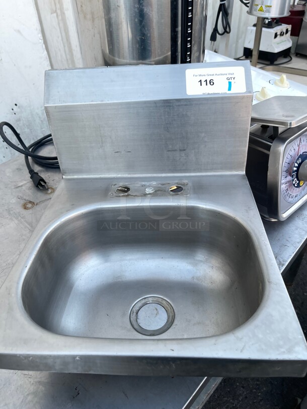 Clean! Universal Commercial 14 inch Stainless Steel Hand Sink NSF  - Image 3 of 4