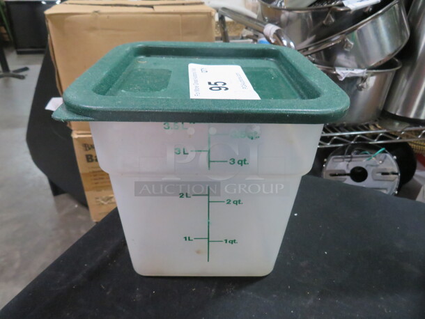 One 4 Quart Food Storage Container With Lid. - Image 1 of 1