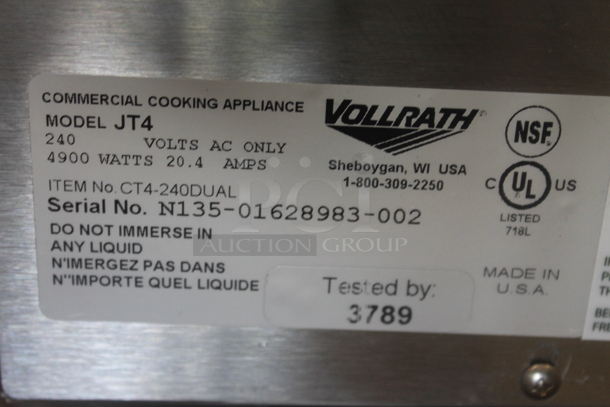 BRAND NEW SCRATCH AND DENT! Vollrath JT4 Stainless Steel Commercial Countertop Electric Powered Double Conveyor Toaster Oven w/ 1 1/2"-3" and 1 1/2" Openings. 240 Volts, 1 Phase. - Image 6 of 6
