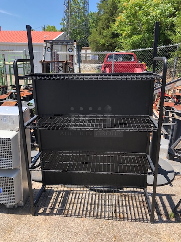 One Black Wire Display Shelf With 4 Shelves. 48X16X73 - Image 1 of 1