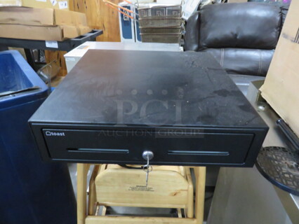 One Toast Cash Drawer With Insert And Key.