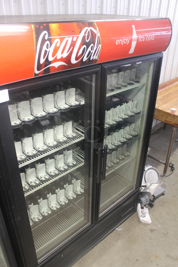 2012 True GDM-49EM Metal Commercial 2 Door Reach In Cooler Merchandiser w/ Poly Coated Racks. 115 Volts, 1 Phase. Tested and Powers On But Does Not Get Cold - Image 2 of 6