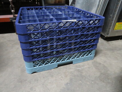 One Blue/Blue 25 Hole Dishwasher Rack. 