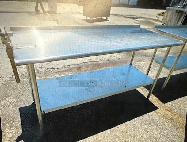 One Stainless Steel Table With Under Shelf, And 10lb Can Opener. 72X30X36 - Image 1 of 1