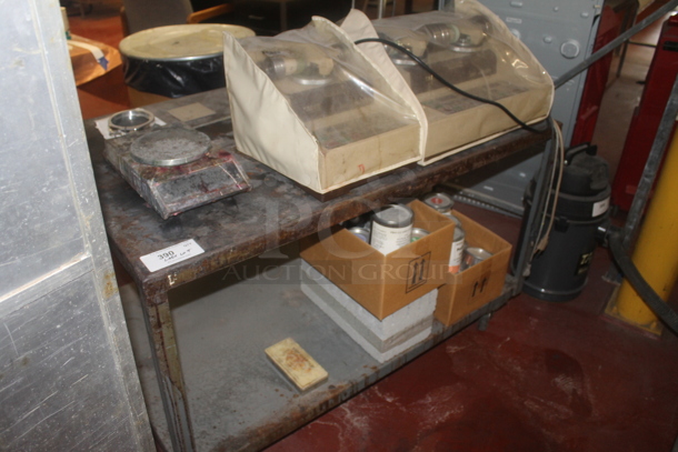 Metal 2 Tier Cart w/ Contents Including Taber 5130 Abraser and Taber 5150 Abraser on Commercial Casters. - Image 2 of 8