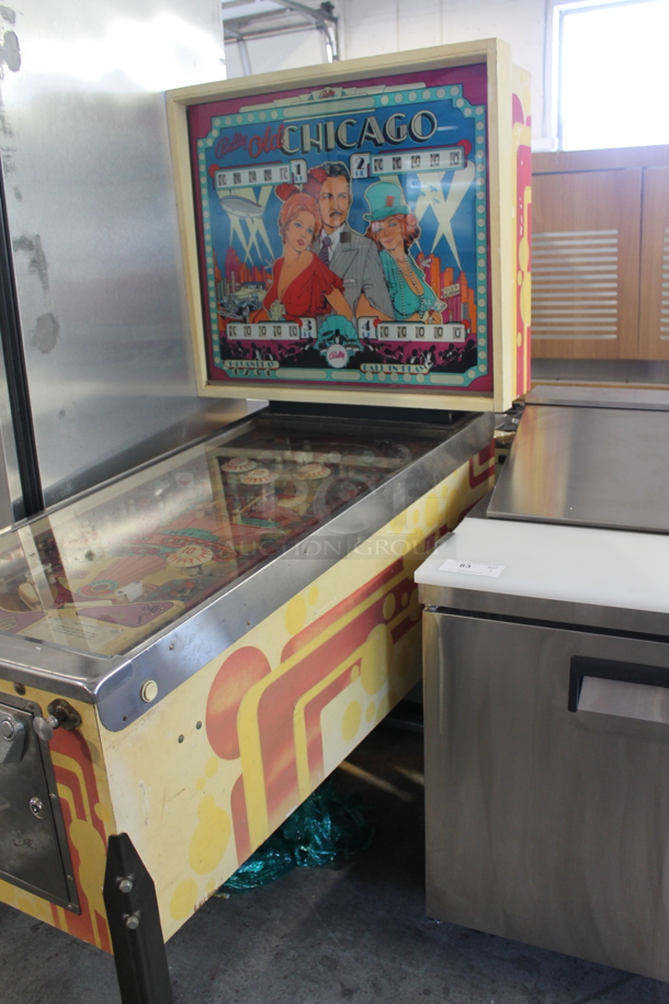 Bally Old Chicago Metal Commercial Floor Style Coin Operated Pinball Machine. Comes w/ Keys. Tested and Powers On! - Image 7 of 10