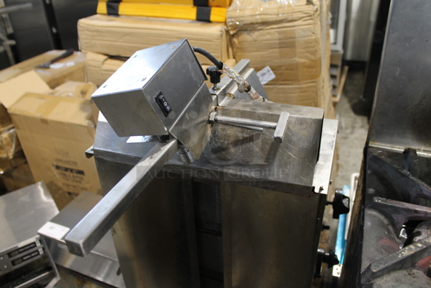 Axis AX-VB4 Stainless Steel Commercial Countertop Natural Gas Powered Vertical Broiler Gyro Machine.  - Image 3 of 5