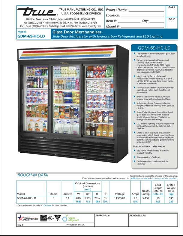 Beautiful! Scratch and Dent! True Glass Door Merchandiser: Slide Door Refrigerator with LED Lighting
Model: GDM-69-HC-LD
78-1/8 x 28-5/8 x 78-5/8
635lbs - Image 2 of 4