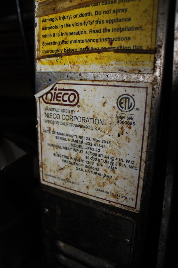 2018 Nieco JF63-2G Stainless Steel Commercial Countertop Natural Gas Powered BroilVection Conveyor Charbroiled Burger Grill. - Image 8 of 8