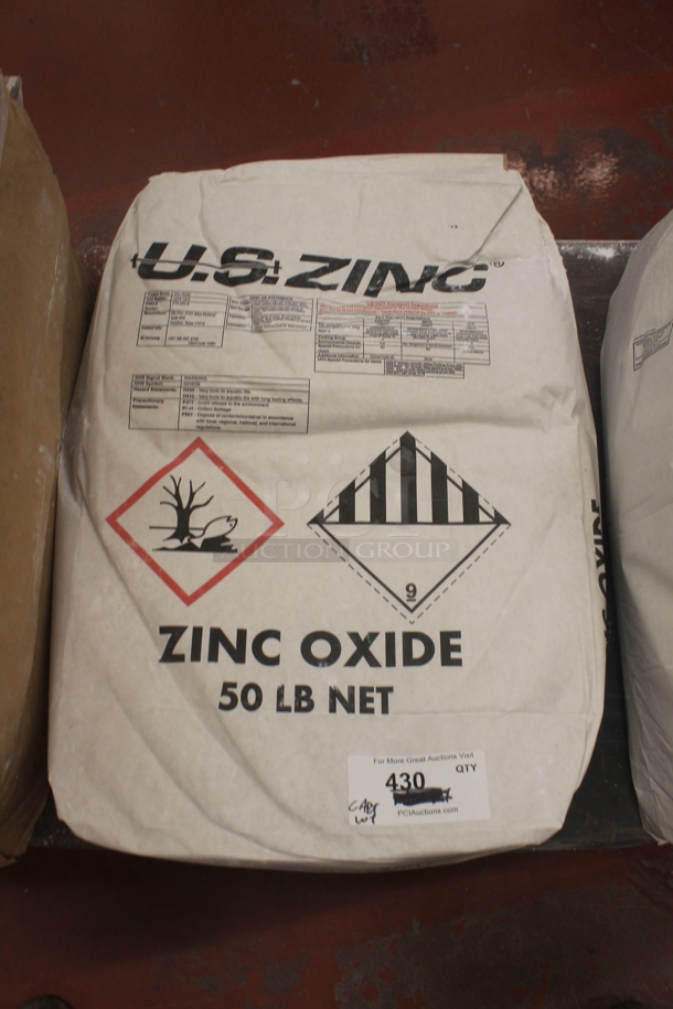 Metal Flat Cart w/ Various Bags Including Hydrous Magnesium Silicate on Casters. - Image 5 of 8