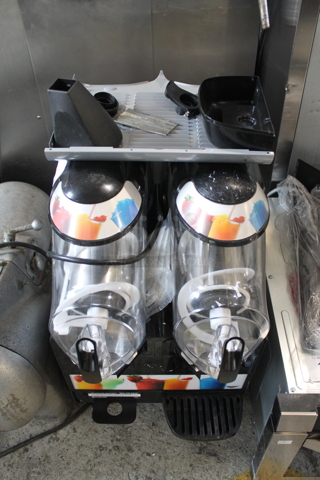 BRAND NEW SCRATCH AND DENT! Vollrath VCBA128-37 Metal Commercial Countertop 2 Hopper Slushie Machine. 115 Volts, 1 Phase. Tested and Working!