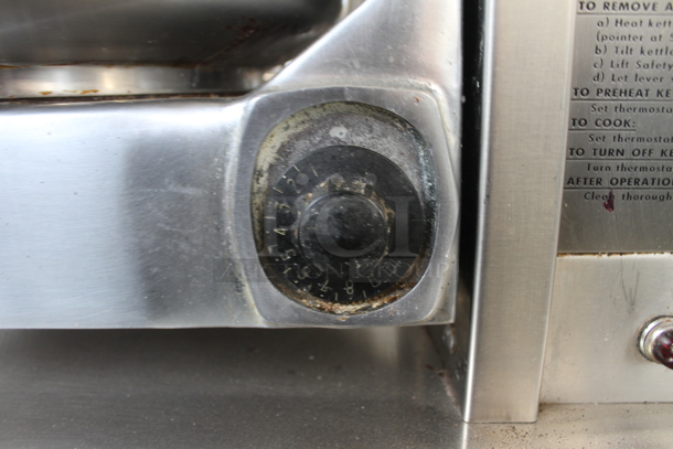 Groen TDB/4-20 Stainless Steel Commercial Countertop Electric Powered 40 Quart Tilting Steam Kettle on Equipment Stand. 208 Volts, 3 Phase. - Image 6 of 9