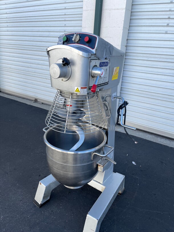 Working! PrepPal Commercial Stainless Steel Food Dough Mixer, 30-Quart PPM-30 Large Floor Heavy Duty Mixer Stand mixer with Bowl Lift and Bowl Guard NSF 115 Volt Tested and Working! - Image 3 of 8