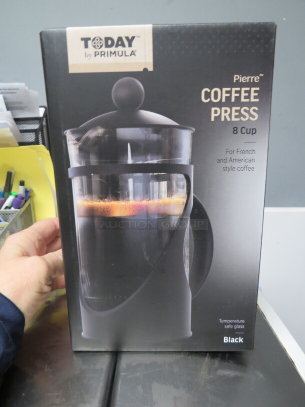 One NEW Pierre 8 Cup Coffee Press. 