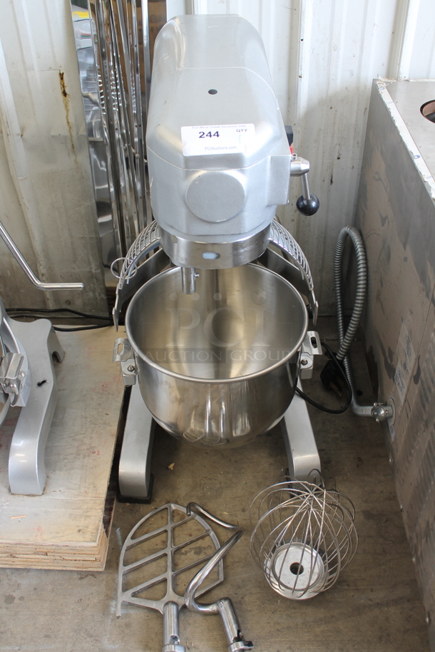 Galaxy 177GMIX20 Metal Commercial 20 Quart Planetary Dough Mixer w/ Stainless Steel Mixing Bowl, Bowl Guard, Paddle, Whisk and Dough Attachments. 110 Volts, 1 Phase. Tested and Working! - Image 6 of 8