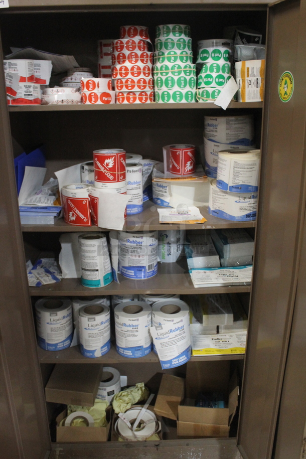 Brown Metal 2 Door Cabinet w/ Contents Including Labels. - Image 3 of 3