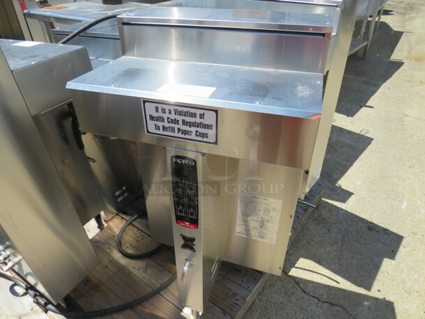 One Fetco Twin Coffee Brewer. Model# CBS-2042E. 120-208/240 Volt.  - Image 1 of 1