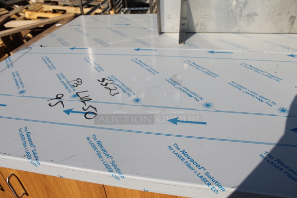 BRAND NEW! Stainless Steel Counter w/ 4 Wood Pattern Doors. - Image 2 of 6