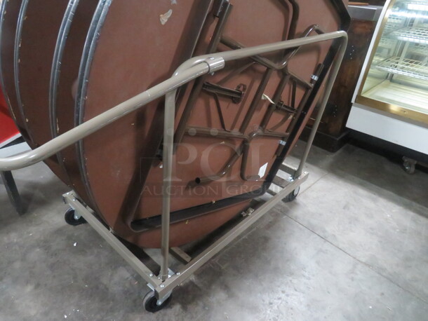 One Metal Transport Cart For 60 Inch Round Tables. This Cart Will Hold 8 Tables. CART ONLY!!!! Tables Sold Seperately! - Image 2 of 2