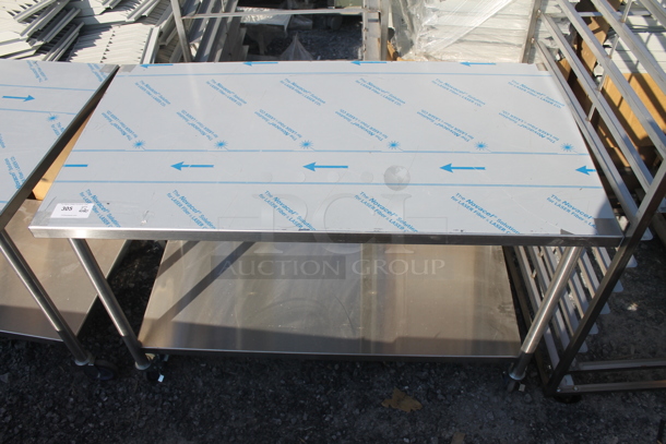 BRAND NEW! Stainless Steel Commercial Table w/ Under Shelf on Commercial Casters. - Image 1 of 5