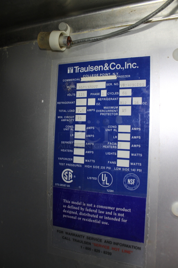 Traulsen ALT132DUT Stainless Steel Commercial 2 Half Size Door Cooler. 115 Volts, 1 Phase. Cannot Test Due To Missing Power Cord - Image 7 of 7
