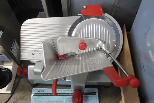 BRAND NEW SCRATCH AND DENT! 2022 Berkel B12-SLC Commercial Stainless Steel Electric Countertop Meat/Cheese Slicer On Rubber Feet. 115V, 1 Phase. Tested and Working! - Image 2 of 10