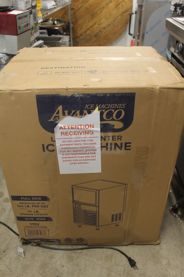 BRAND NEW SCRATCH AND DENT! 2023 Avantco 194UCF120A Commercial Stainless Steel Electric Undercounter Ice Maker With 40 LB. Storage Capacity. 115V.  - Image 10 of 10