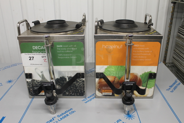 2 Curtis GEM3IF419-001 AND GEM3IF419-003 Commercial Stainless Steel Countertop Coffee Maker/Dispenser. 120V, 1 Phase. 2 Times Your Bid! 