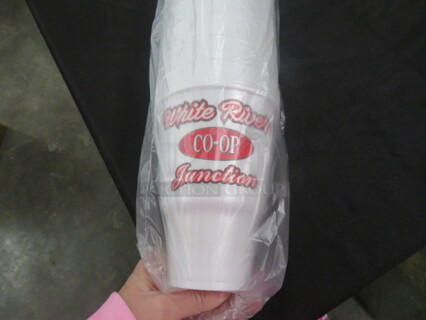 One Opened Box Of 32oz Styrofoam Cups.