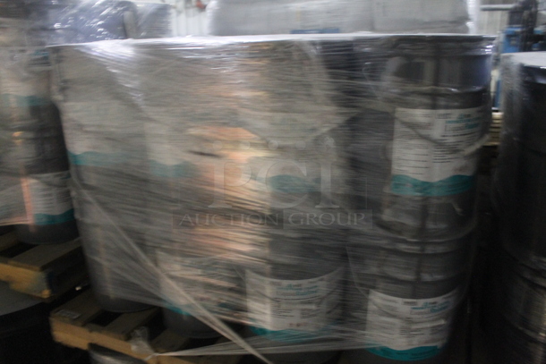 ALL ONE MONEY! PALLET LOT OF 24 Gray Barrels of Moisture Cure Liquid Rubber. BUYER MUST REMOVE. - Image 3 of 5